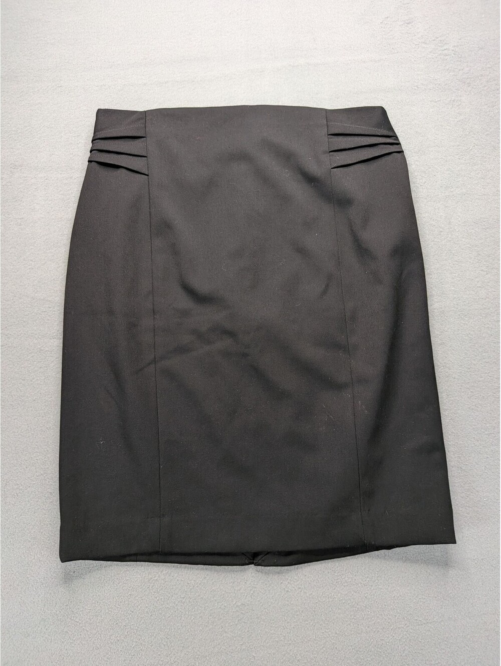 Express Skirt Womens 6 Black Twill Pencil Knee Length Pleated Office